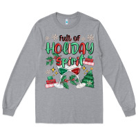 Heather Grey full of holiday Long Sleeve Tee - MaliasSmallBusiness