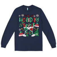 Navy full of holiday Long Sleeve Tee - MaliasSmallBusiness