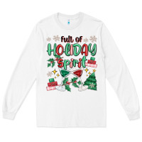 White full of holiday Long Sleeve Tee - MaliasSmallBusiness