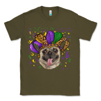 Army Green Mardi gras hat pug Classic Tee - RanaPortraitStore