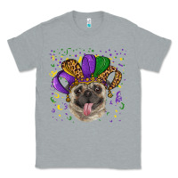 Heather Grey Mardi gras hat pug Classic Tee - RanaPortraitStore