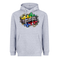 Heather Grey austism Heavyweight Hoodie - SublimationCraftShop
