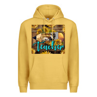 Antique Gold Western Teacher Pencil With Sunflowers Premium Hoodie - LillyAllenDesigns