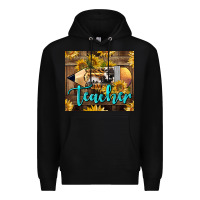 Black Western Teacher Pencil With Sunflowers Premium Hoodie - LillyAllenDesigns