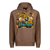 Chestnut Western Teacher Pencil With Sunflowers Premium Hoodie - LillyAllenDesigns