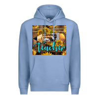 Colony Blue Western Teacher Pencil With Sunflowers Premium Hoodie - LillyAllenDesigns