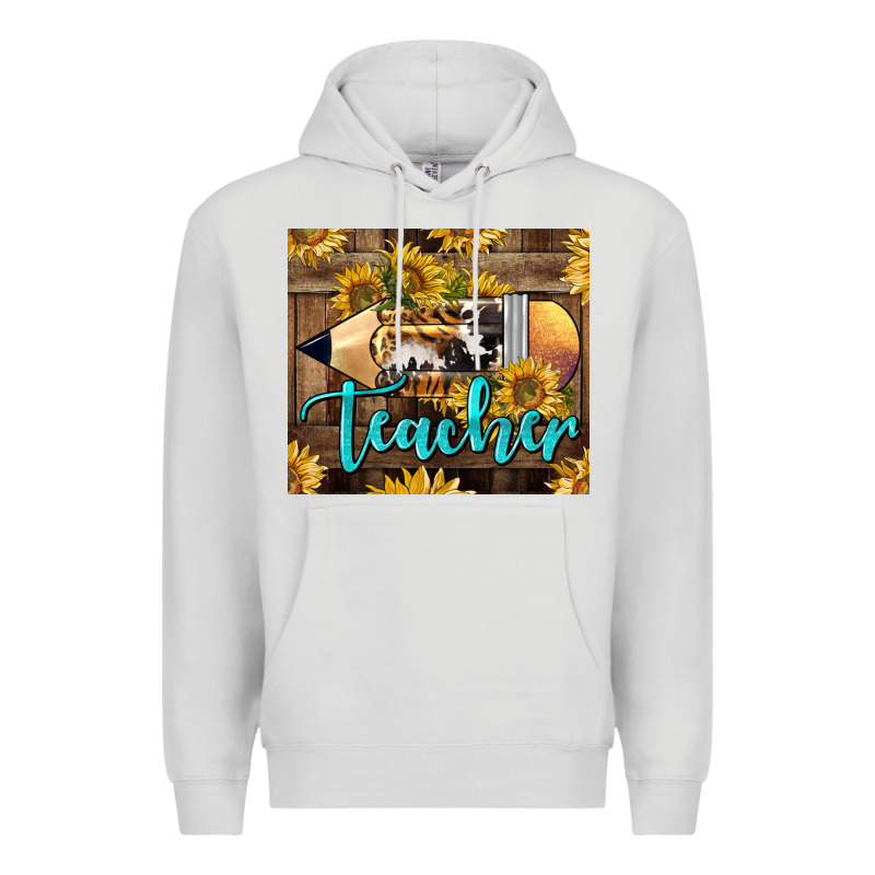 Western Teacher Pencil With Sunflowers Premium Hoodie by LillyAllenDesigns | Teevron