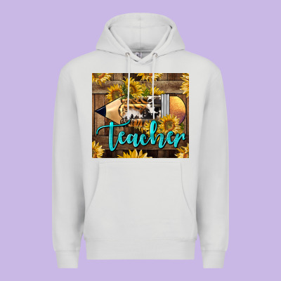 Western Teacher Pencil With Sunflowers Premium Hoodie Designed By Lillyallendesigns