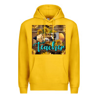 Lemon Western Teacher Pencil With Sunflowers Premium Hoodie - LillyAllenDesigns