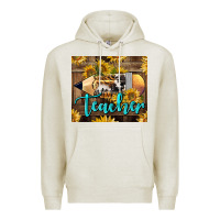 Oatmeal Heather Western Teacher Pencil With Sunflowers Premium Hoodie - LillyAllenDesigns