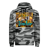 Slate Camo Western Teacher Pencil With Sunflowers Premium Hoodie - LillyAllenDesigns