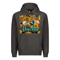 Smoke Western Teacher Pencil With Sunflowers Premium Hoodie - LillyAllenDesigns