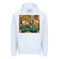White Western Teacher Pencil With Sunflowers Premium Hoodie - LillyAllenDesigns