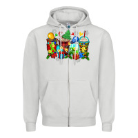 Dove Grey autism christmas coffee cups Zipper Hoodie - Zillion Design Studio