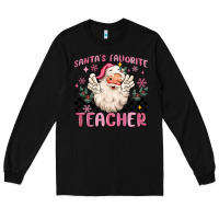 Black santa's favorite teacher Long Sleeve Tee - MaliasSmallBusiness
