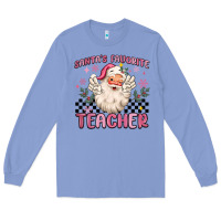 Colony Blue santa's favorite teacher Long Sleeve Tee - MaliasSmallBusiness