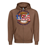 Chestnut land of the free usa because of the brave billie w Zipper Hoodie - texasbilliewilder