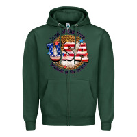 Sports Green land of the free usa because of the brave billie w Zipper Hoodie - texasbilliewilder