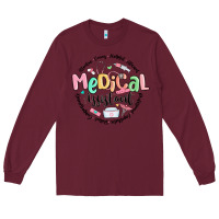 Burgundy medical assistant nurse Long Sleeve Tee - MaliasSmallBusiness