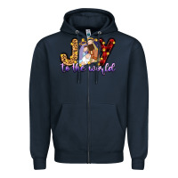 Navy joy to the world Zipper Hoodie - Zillion Design Studio