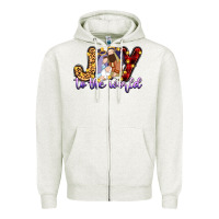 Oatmeal Heather joy to the world Zipper Hoodie - Zillion Design Studio