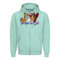 Seafoam joy to the world Zipper Hoodie - Zillion Design Studio