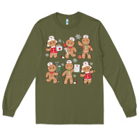 Army Green nurse gingerbread Long Sleeve Tee - MaliasSmallBusiness