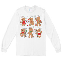 White nurse gingerbread Long Sleeve Tee - MaliasSmallBusiness