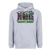 Heather Grey home sweet home Heavyweight Hoodie - CowhideDigitalArt