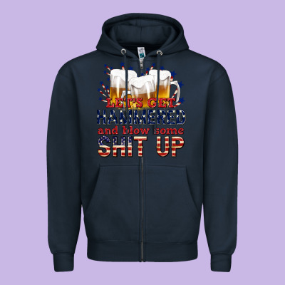 Zipper Hoodie lets get hammered