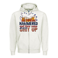 Oatmeal Heather lets get hammered Zipper Hoodie - texasbilliewilder