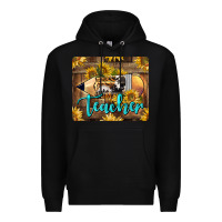 Black Western Teacher Pencil With Sunflowers Premium Hoodie - LillyAllenDesigns