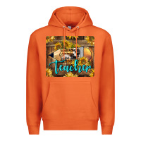Carrot Western Teacher Pencil With Sunflowers Premium Hoodie - LillyAllenDesigns