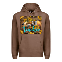 Chestnut Western Teacher Pencil With Sunflowers Premium Hoodie - LillyAllenDesigns
