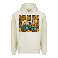 Oatmeal Heather Western Teacher Pencil With Sunflowers Premium Hoodie - LillyAllenDesigns