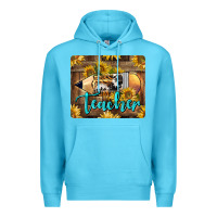 Ocean Blue Western Teacher Pencil With Sunflowers Premium Hoodie - LillyAllenDesigns