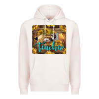 Pale Pink Western Teacher Pencil With Sunflowers Premium Hoodie - LillyAllenDesigns