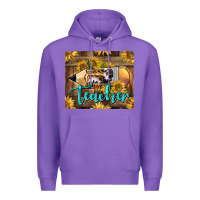 Purple Western Teacher Pencil With Sunflowers Premium Hoodie - LillyAllenDesigns