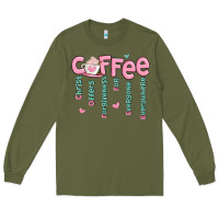 Army Green coffee and christ Long Sleeve Tee - MaliasSmallBusiness
