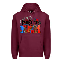 Burgundy police mom Premium Hoodie - AdoDesignShop