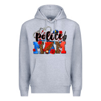 Heather Grey police mom Premium Hoodie - AdoDesignShop