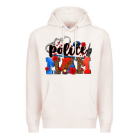 Pale Pink police mom Premium Hoodie - AdoDesignShop