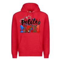 Red police mom Premium Hoodie - AdoDesignShop