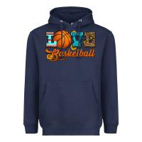 Navy love basketball Heavyweight Hoodie - HRA Design Shop