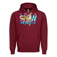 Burgundy snow cute with unicorn Zipper Hoodie - Zillion Design Studio