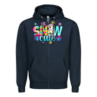 Navy snow cute with unicorn Zipper Hoodie - Zillion Design Studio