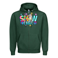 Sports Green snow cute with unicorn Zipper Hoodie - Zillion Design Studio