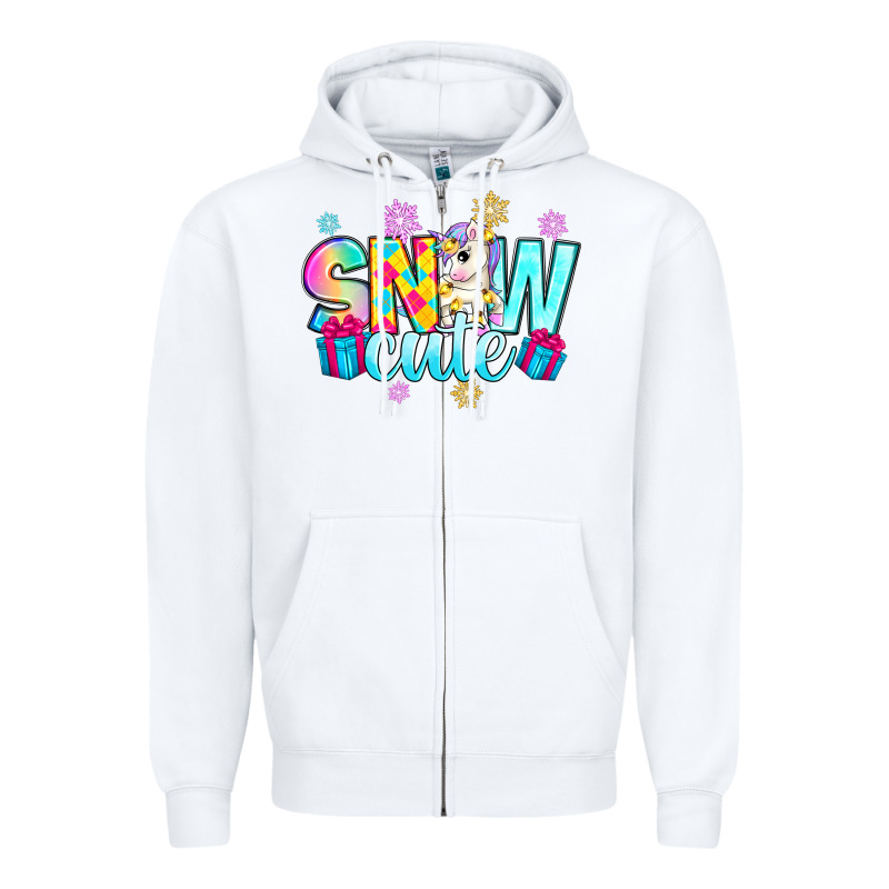 Snow Cute With Unicorn Zipper Hoodie by Zillion Design Studio | Teevron