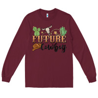 Burgundy future cowboy Long Sleeve Tee - MaliasSmallBusiness