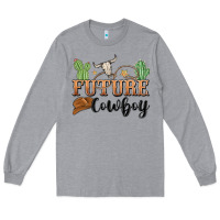 Heather Grey future cowboy Long Sleeve Tee - MaliasSmallBusiness